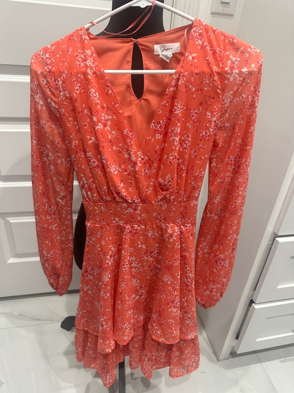Joie Coral Floral Wrap Dress